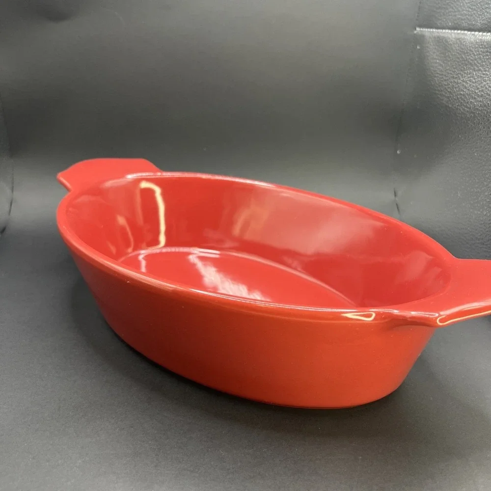Threshold Baking‎ Dish Oval Stoneware 2.5qt Casserole Oven Dishwasher Brick Red